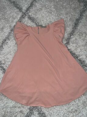 Women's Pink Flutter Sleeve Maternity Swing Top